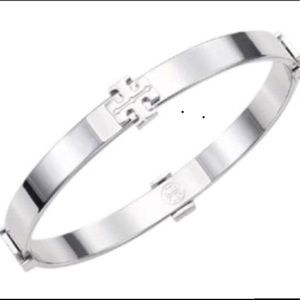 Tory Burch logo Bangle Silver